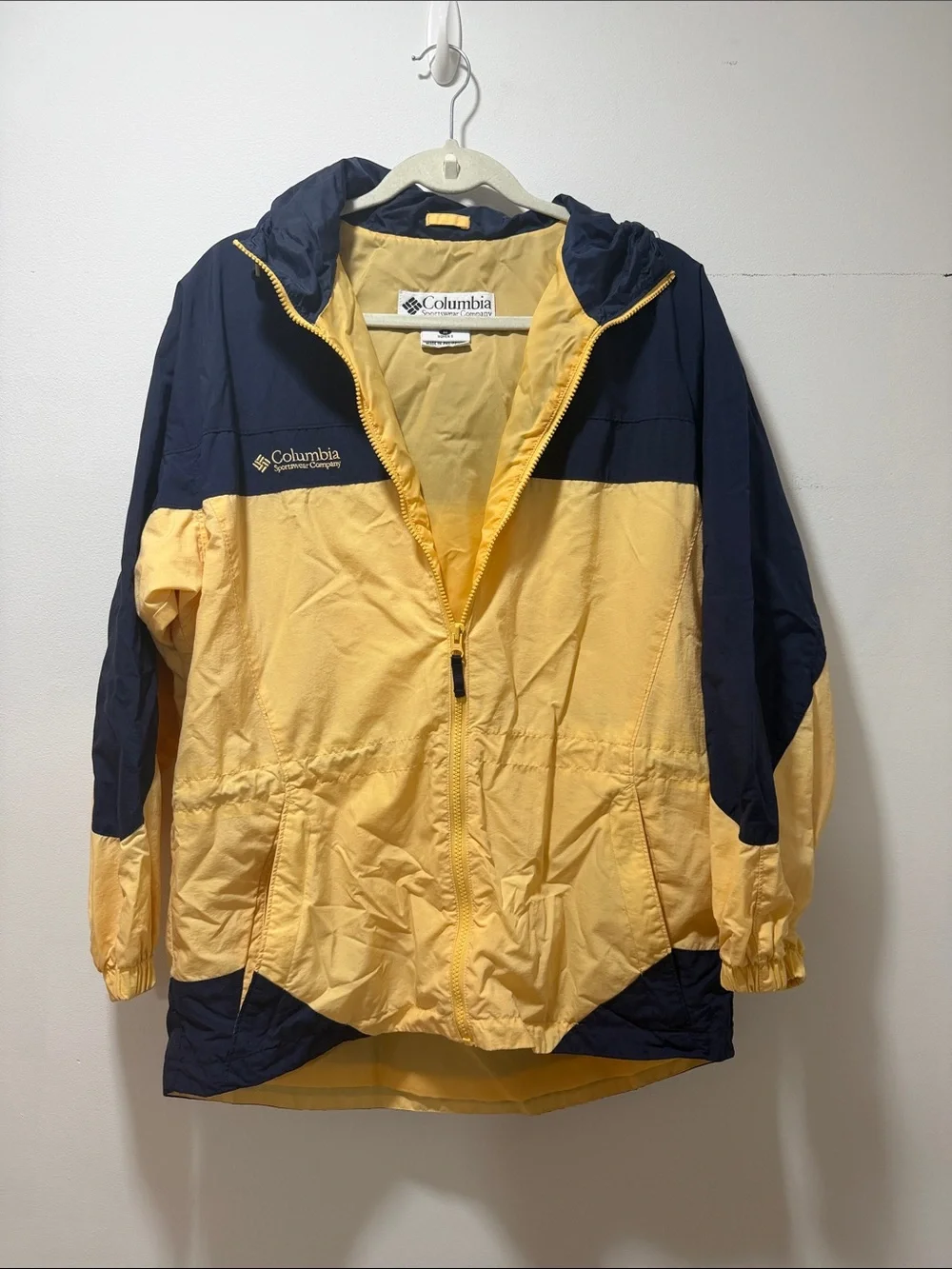 Vintage Wonens Columbia Hooded Windbreaker Rain Jacket Y2K Retro 90s M Outdoor